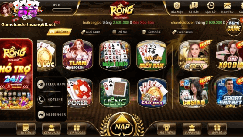 Giao diện Rong Gold